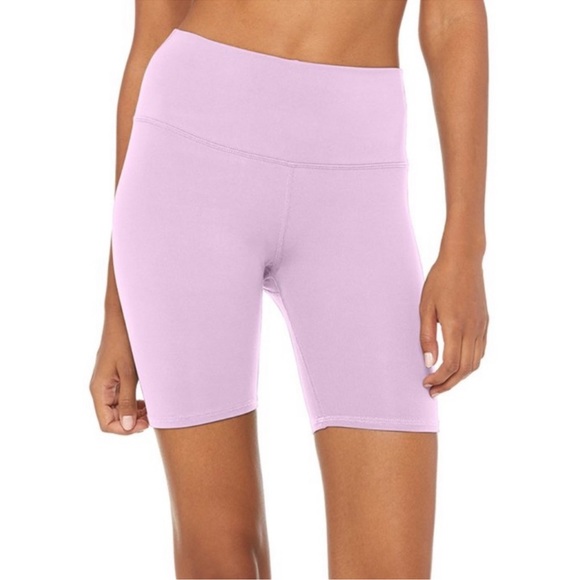 ALO Yoga Biker Shorts in Ultraviolet Purple - Picture 6 of 10
